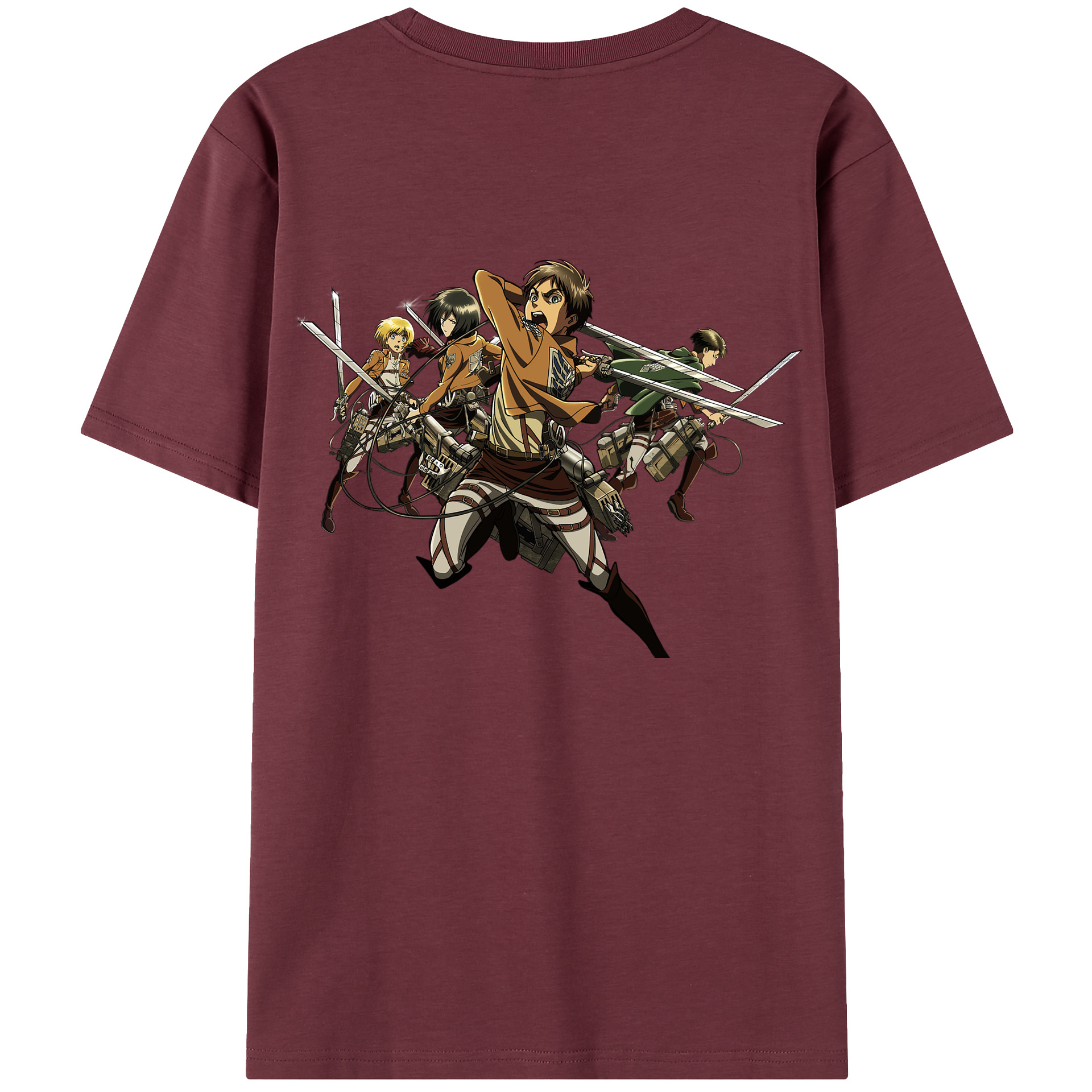 （画像用） 進撃の巨人 エレン･イェーガー Attack on Titan Eren Jäger 綿100％半袖Tシャツ（背面プリント）